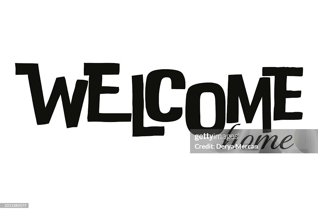 Willkommen zu Hause typografie banner Stock Illustration
