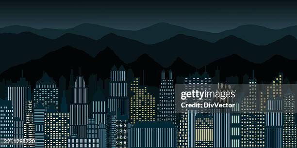 city landscape background - flats night stock illustrations
