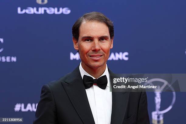 Rafa Nadal poses at the Laureus World Sports Awards Madrid 2025 at Galería de Cristal on April 21, 2025 in Madrid, Spain.