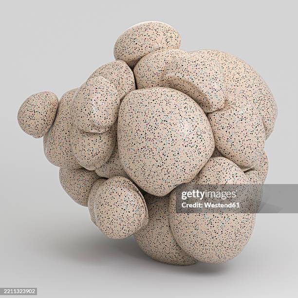 stockillustraties, clipart, cartoons en iconen met 3d abstract sculpture with a speckled beige texture - sculptuur