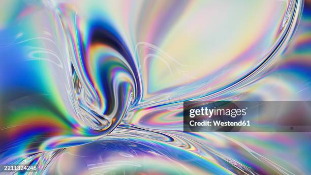 ilustraciones, imágenes clip art, dibujos animados e iconos de stock de 3d abstract glass refractions with colorful patterns - digitalización