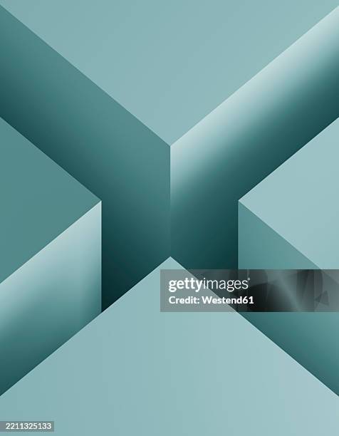 abstract angular shapes in soft teal hues embody minimalism and tranquility - the gap stock illustrations