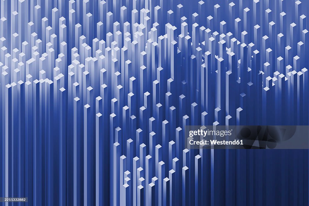 Square Pattern Rendering Abstract 3d Rendering With Vertical Lines And Square Patterns In Blue ...