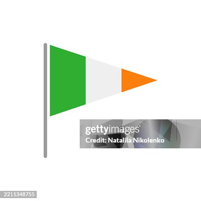 Ireland - Flag Pin Flat Triangular Icon. Ireland - Flag Pin Flat Triangular Icon.