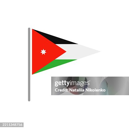 Jordan - Flag Pin Flat Triangular Icon. Jordan - Flag Pin Flat Triangular Icon.