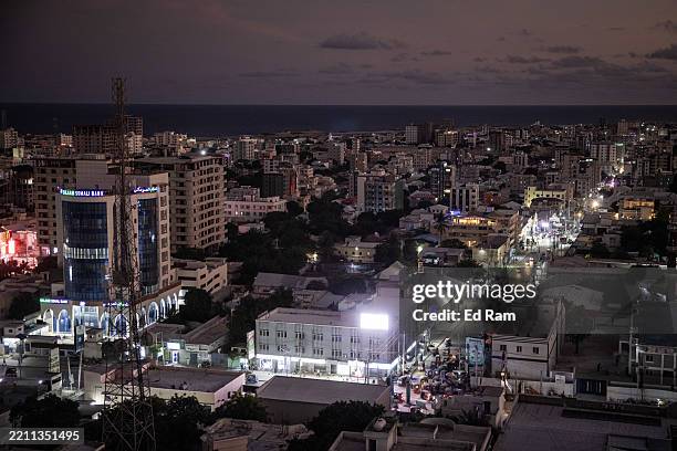 Central Mogadishu is seen from the top of a high-rise building, on April 25, 2025 in Mogadishu, Somalia. There are concerns of a jihadist resurgence...
