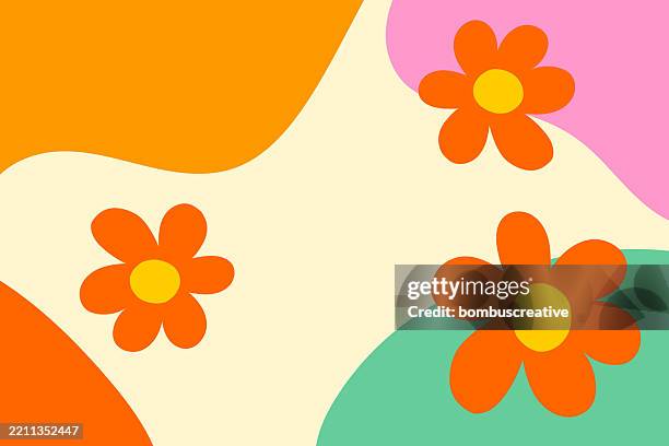 abstract flower shape and waves background - screen saver stock illustrations