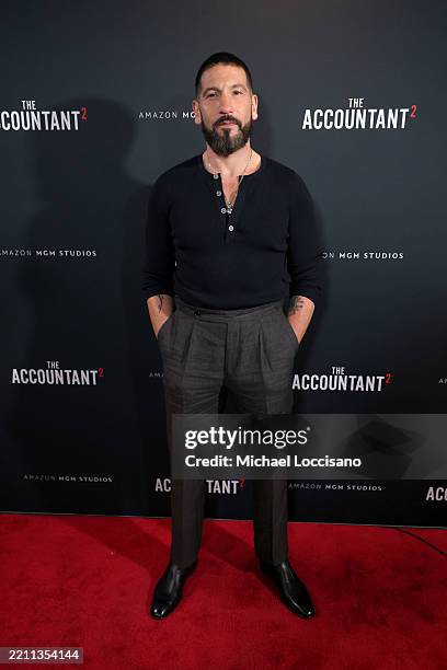 Jon Bernthal attends the New York screening of "The Accountant 2" at iPic Fulton Market on April 21, 2025 in New York City.