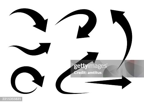 Bent arrows set Bent arrows set