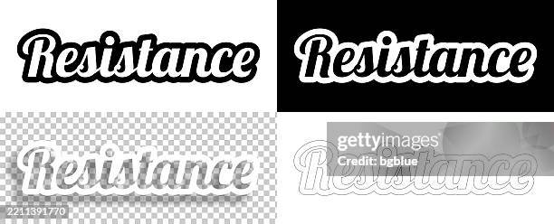 resistance - text for design. blank, white and black backgrounds - line text - resistance exercise stock illustrations