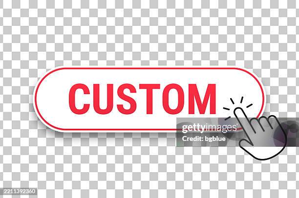 Custom 3d Click Web Button With Hand Cursor On Blank Background High ...