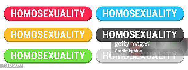 homosexuality - colorful 3d click web buttons on blank background - equality logo stock illustrations
