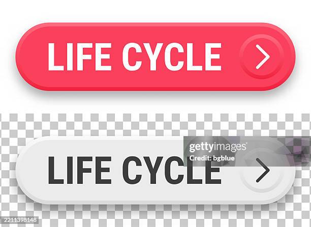 life cycle - 3d click web buttons on blank background - shift knob stock illustrations