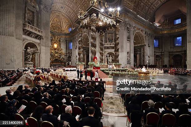 Cardinal Giovanni Battista Re, Dean of the College of Cardinals and Holy Father's Delegate, presided over the celebration of the Easter Vigil in the...