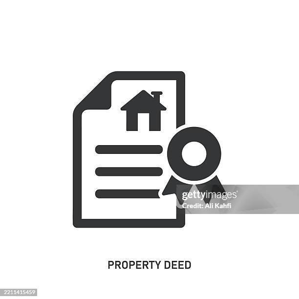 property deed glyph solid icon. solid icon that can be applied anywhere, simple, pixel perfect and modern style. - certificate-icon stock illustrations