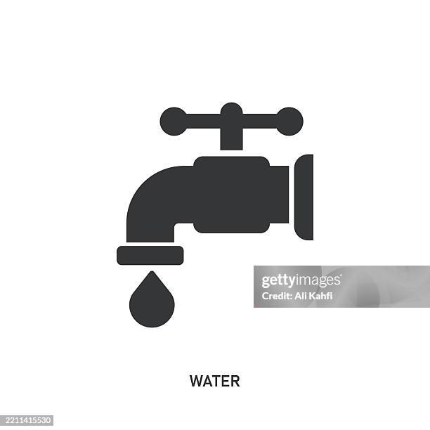 stockillustraties, clipart, cartoons en iconen met water glyph solid icon. solid icon that can be applied anywhere, simple, pixel perfect and modern style. - waterbesparing