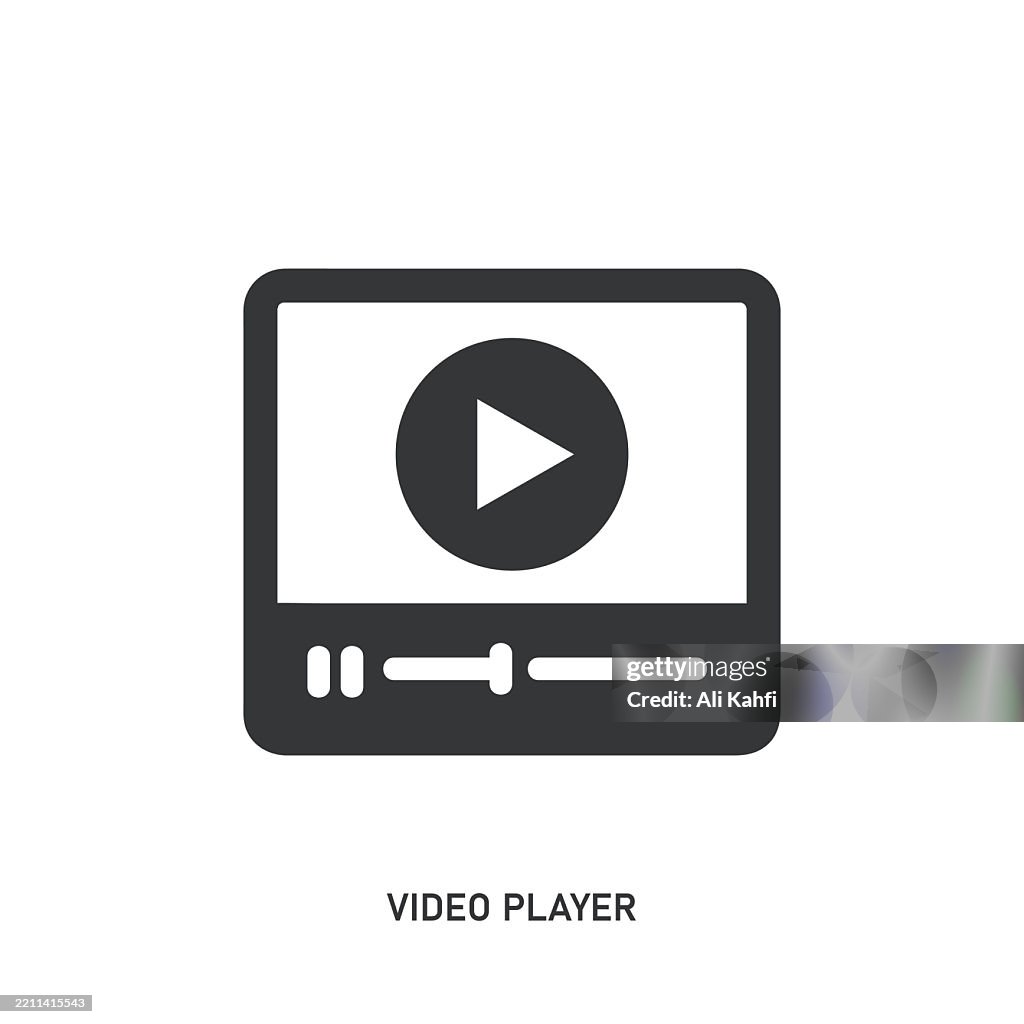 Video Player glyph solid icon. Solid icon that can be applied anywhere, simple, pixel perfect and modern style.