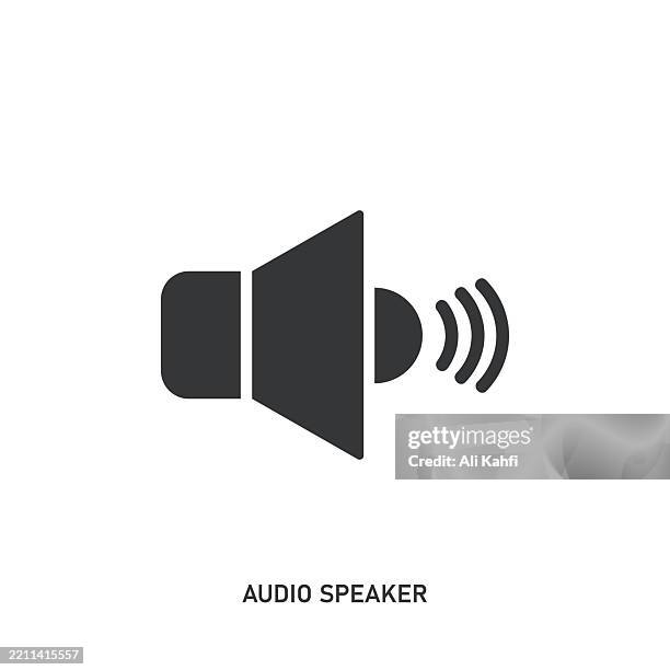 ilustraciones, imágenes clip art, dibujos animados e iconos de stock de icono sólido de glifo del altavoz de audio. icono sólido que se puede aplicar en cualquier lugar, simple, pixel perfect y estilo moderno. - volumen