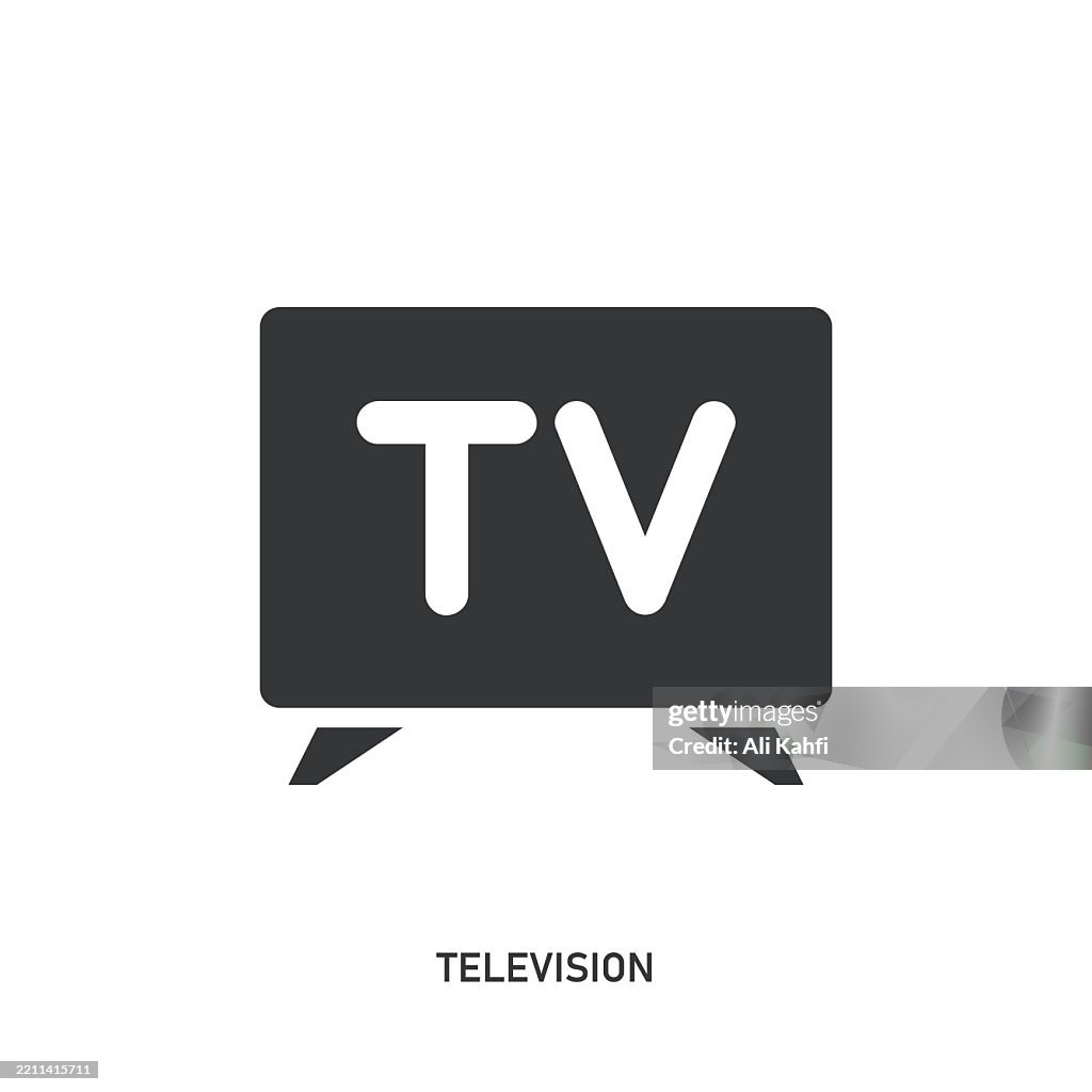 Television glyph solid icon. Solid icon that can be applied anywhere, simple, pixel perfect and modern style.