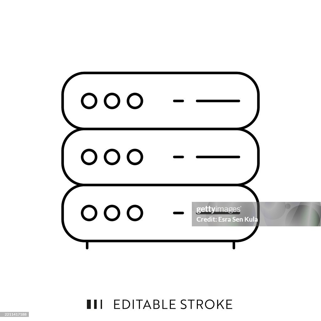 Server Line Icon Design with Editable Stroke.
