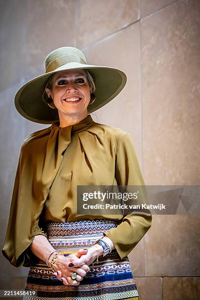 Queen Maxima of The Netherlands opens the exhibition Above Ground Level 25 years of Archaeological Finds in the Kingdom of The Netherlands in the...