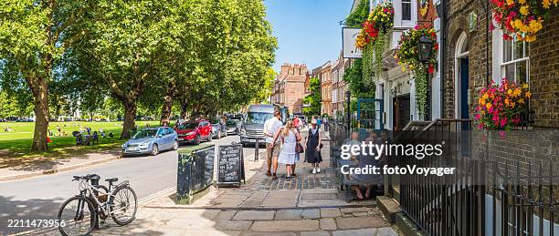 london people pub summer park panorama richmond upon thames - richmond upon thames stock pictures, royalty-free photos & images