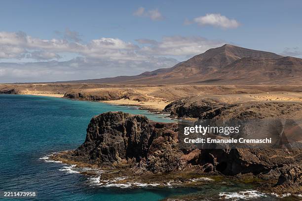 General view of the coastline including the beaches of Playa Mujeres, Playa del Pozo and Playa de la Cera, part of the Los Ajaches Natural Park...