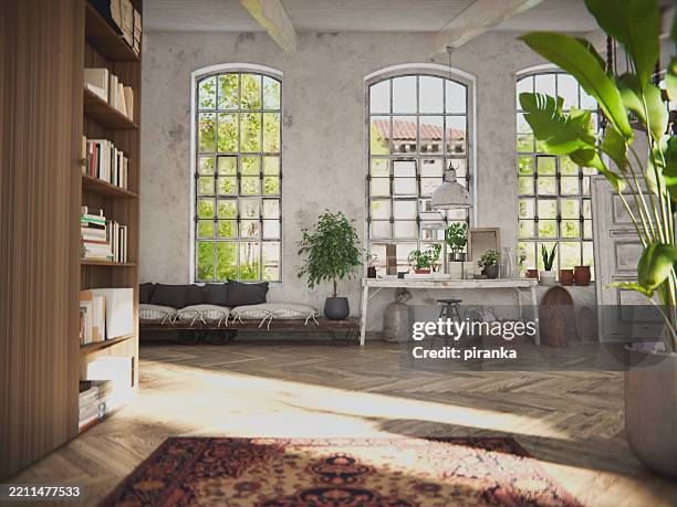 shabby chic apartment - shabby chic stock pictures, royalty-free photos & images