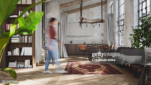 apartment in the attic - shabby chic stock pictures, royalty-free photos & images