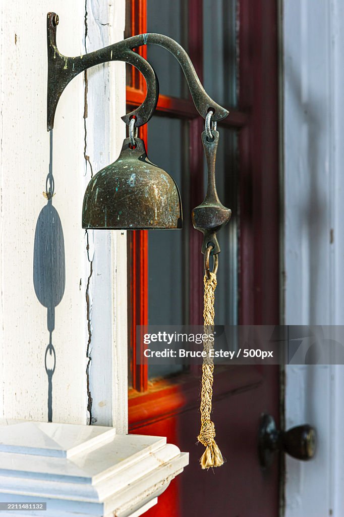 Close-up of key hanging against door,Enfield,Connecticut,United States,USA