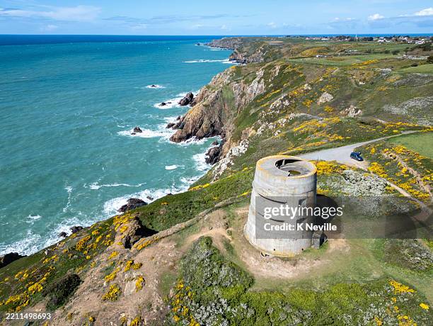 aerial view of prevote observation tower (m5) - fascism stock pictures, royalty-free photos & images