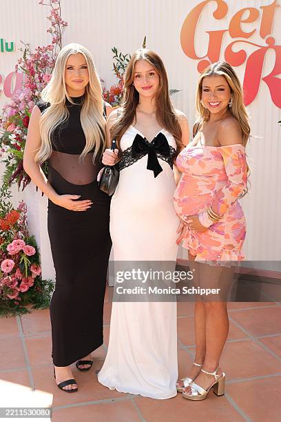 Mayci Neeley, Mikayla Matthews, and Jen Affleck attend Hulu's Get Real House at Casa Lago on April 22, 2025 in Los Angeles, California.
