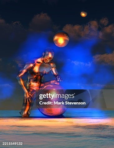 Transhuman Gathering Knowledge From A Super Computer Wonder Sphere High ...