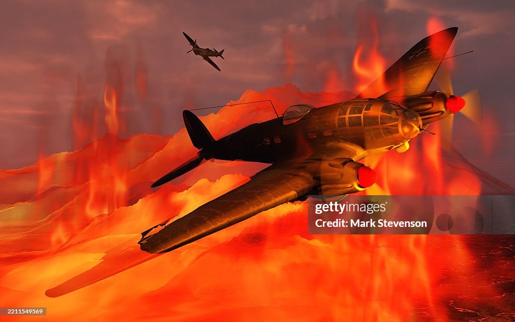 German Bomber Shot Down By A British Fighter