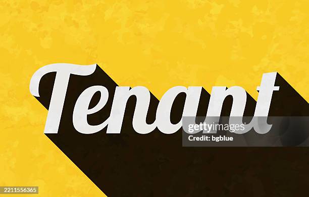Word Renter Background Tenant Text With Long Shadow On Textured Yellow Background High-Res ...