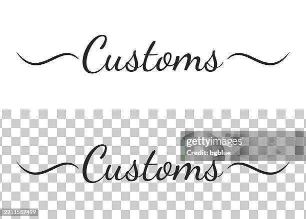 Customs Calligraphy Text With Swashes On Blank Background High-Res ...