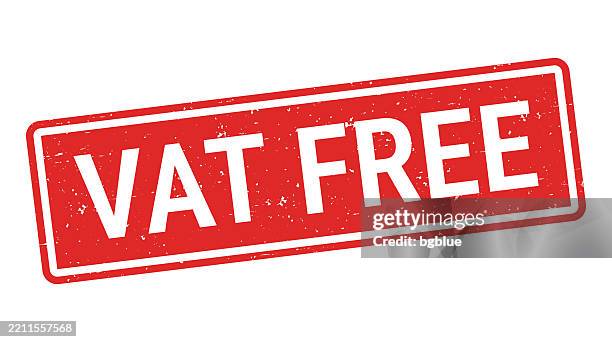 vat free - red rubber stamp on white background - vat stock illustrations