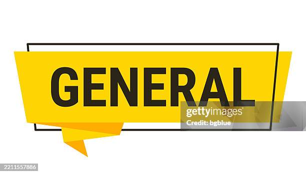 general - yellow speech bubble on white background - generic-face-icon stock illustrations