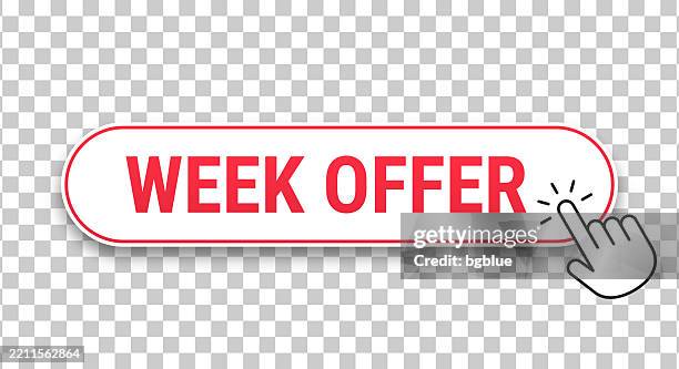 Week Offer 3d Click Web Button With Hand Cursor On Blank Background ...