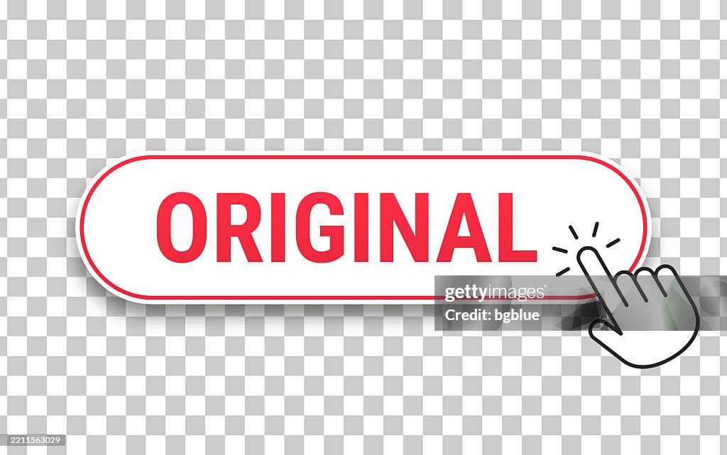Original 3d Click Web Button With Hand Cursor On Blank Background High ...