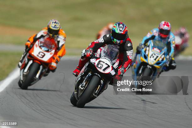 Double winner Shane Byrne of Great Britian and Ducati during the British Round of the World Super Bike Championship on July 27, 2003 at Brands Hatch,...