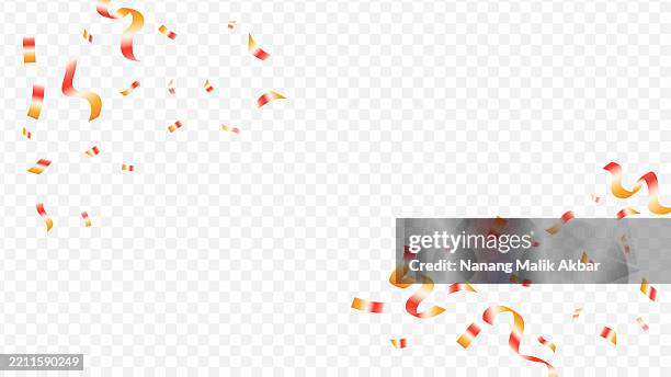 gold confetti falling with transparent background - confetti falling transparent stock illustrations