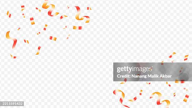 gold confetti falling with transparent background - spark transparent background stock illustrations