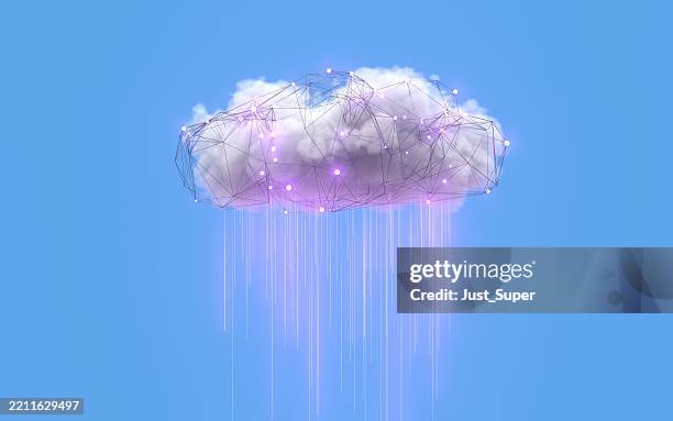 cloud computing artificial intelligence data center multi cloud hybrid cloud information storage cyber security encryption edge computing data lake - backup imagens e fotografias de stock
