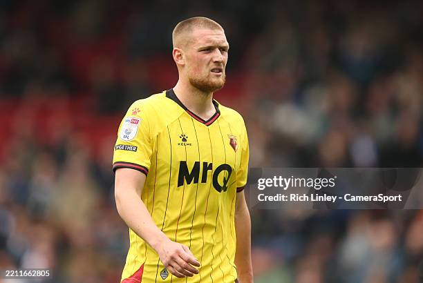 Watford's Mattie Pollock during the Sky Bet Championship match between Blackburn Rovers FC and Watford FC at Ewood Park on April 26, 2025 in...