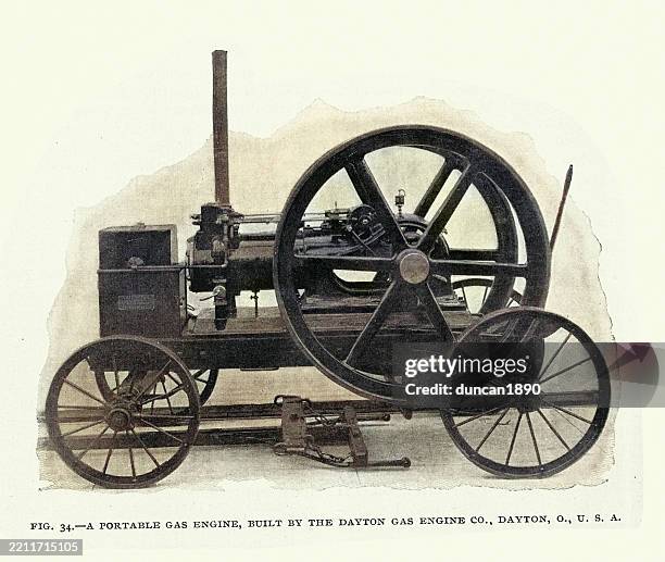 History Of Engines Industrial Revolution Portable Gas Engine Victorian ...