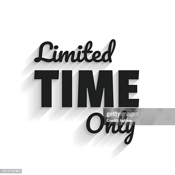 limited time only. icon with long shadow on white background - transaction limit stock illustrations