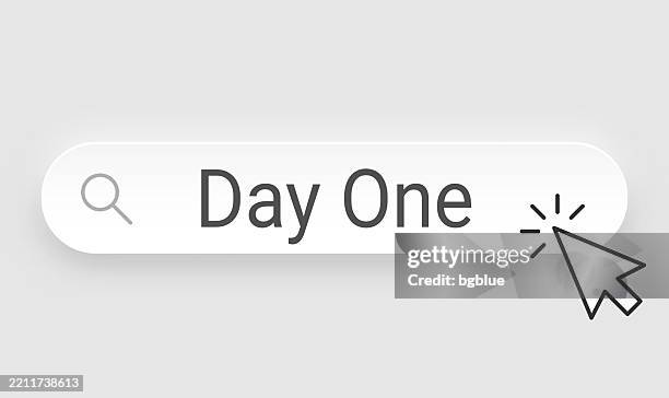 day one - search bar with cursor on blank background - first day stock illustrations