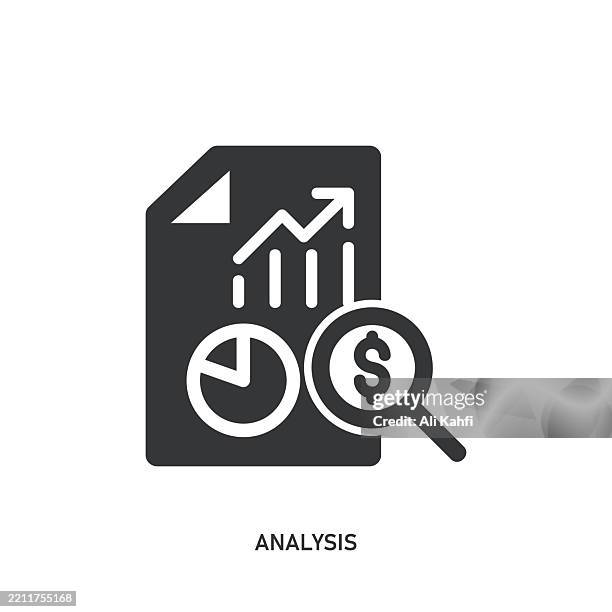 analysis glyph solid icon. solid icon that can be applied anywhere, simple, pixel perfect and modern style. - mission statement stock illustrations