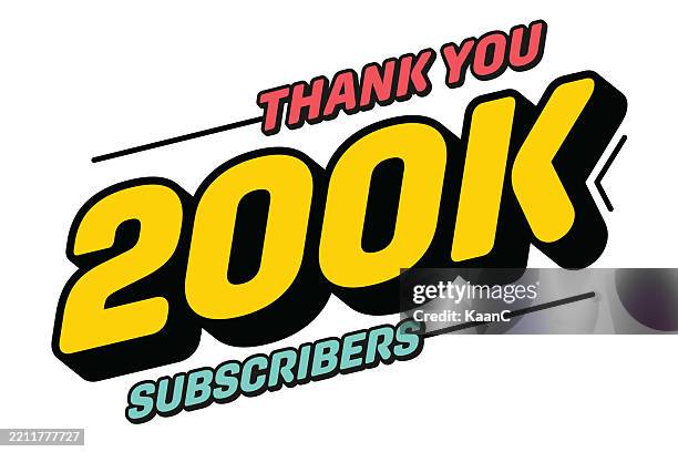 thanks 200000 subscribers. 200k subscribers celebration. vector stock illustration - meet new friends stock illustrations